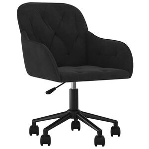 vidaXL Scaun de birou pivotant, negru, catifea