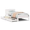vidaXL Cadru Pat cu Sertare Alb 100x200 cm Lemn Masiv Pin