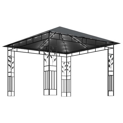 vidaXL Pavilion cu plasă anti-țânțari&lumini LED, antracit, 3x3x2,73 m
