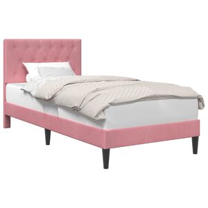 vidaXL Cadru de pat cu headboard Roz 100 x 200 cm Catifea