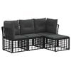 vidaXL Set de canapele de exterior Negru Poliester