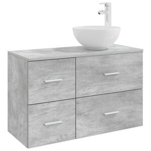 vidaXL Set de mobilier pentru baie 2 buc. Gri Beton Lemn prelucrat