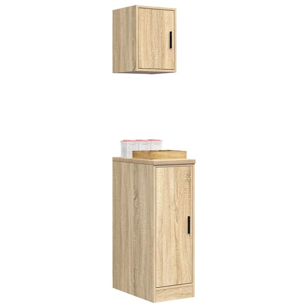 vidaXL Dulapuri de garaj 2 buc Lemn prelucrat din stejar Sonoma