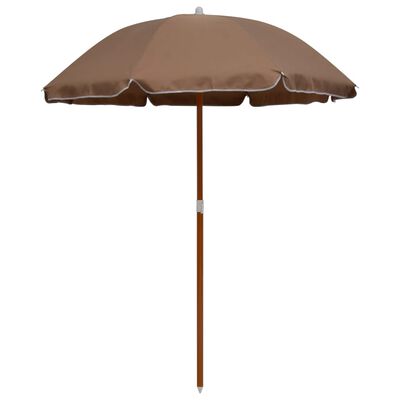 vidaXL Umbrelă de soare cu stâlp din oțel, gri taupe, 180 cm