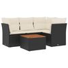 vidaXL Set mobilier de grădină cu perne, 5 piese, negru, poliratan