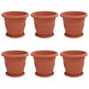 vidaXL Ghivece pentru plante 6 pcs Roșu cărămidă &Oslash; 26 x 21.5 cm