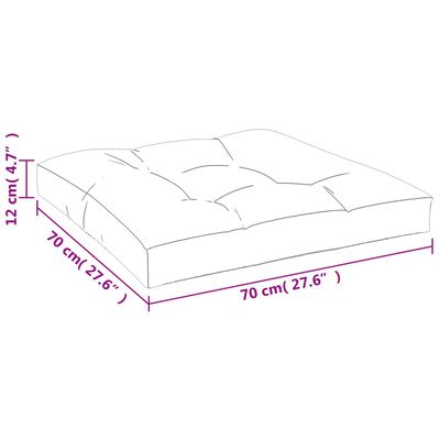 vidaXL Pernă canapea din paleți, crem, 70x70x12 cm