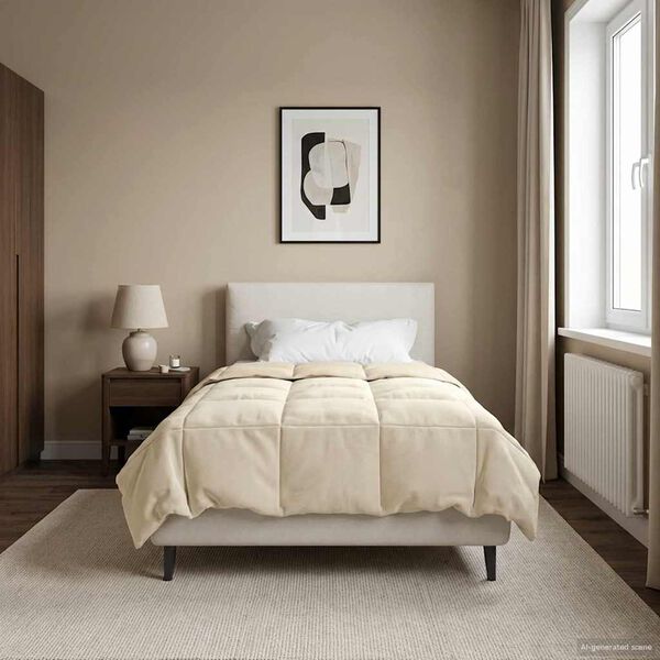 vidaXL Pilotă de vară Patos Crem 135 x 220 cm Microfibră