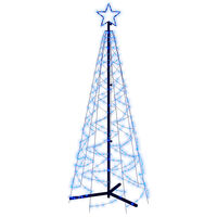 vidaXL Brad de Crăciun conic, 200 LED-uri, albastru, 70x180 cm