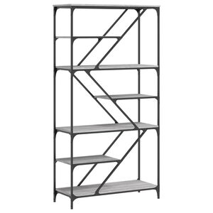 vidaXL Raft de cărți gri sonoma 91x36x176 cm lemn prelucrat și oțel