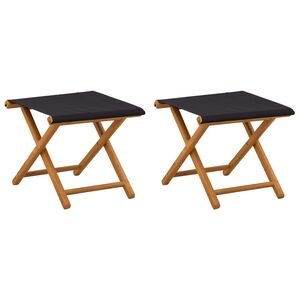 vidaXL Scaun de plajă 2 pcs Lemn de eucalipt masiv Negru