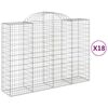vidaXL Coșuri gabion arcuite 18 buc, 200x50x140/160cm, fier galvanizat