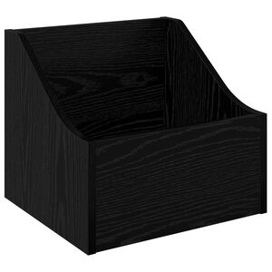 vidaXL Cutie pentru LP-uri Stejar Negru 37 x 33 x 32 cm Lemn prelucrat