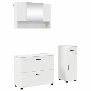 vidaXL Set de mobilier pentru baie 3 buc. Alb Lemn aranjat și metal