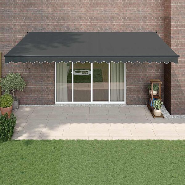 vidaXL Copertină retractabilă, antracit, 5x3 m, textil și aluminiu