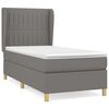 vidaXL Pat box spring cu saltea, gri &icirc;nchis, 90x190 cm, textil