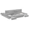 vidaXL Cadru de pat cu depozitare cu sertar Gri Sonoma 200 x 200 cm