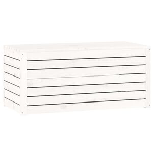 vidaXL Ladă depozitare grădină, alb, 101x50,5x46,5cm, lemn masiv pin