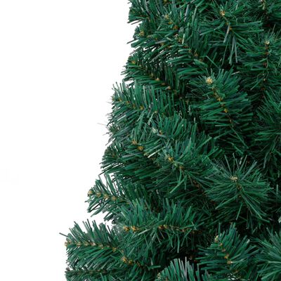 vidaXL Jumătate brad Crăciun pre-iluminat cu set globuri verde 150 cm
