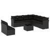 vidaXL Set canapele de grădină cu perne, 10 piese, negru, poliratan
