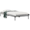 vidaXL Cadru de pat, gri sonoma, 90x190 cm, lemn prelucrat și metal