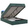 vidaXL Pat Ottoman cu Saltea și LED Verde &icirc;nchis 120 x 190 cm Catifea