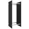 vidaXL Rastel lemne de foc negru 40x35x100 cm sticlă securizată