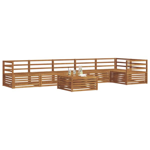 vidaXL Set de canapele de exterior 7 pcs natural Lemn Solid de Acacia