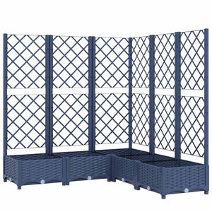 vidaXL Jardinieră de grădină cu spalier,albastru gri,120x120x121,5cm, PP