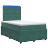 vidaXL Pat cu arcuri LED și saltea Verde &icirc;nchis 120 x 190 cm Catifea
