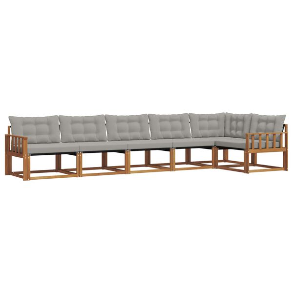 vidaXL Set de canapele de exterior 6 pcs Gri natural și deschis
