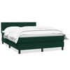 vidaXL Pat box spring cu saltea, verde &icirc;nchis, 160x210 cm, catifea