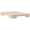 vidaXL Cadru de pat de podea Maro 150 x 200 cm Lemn masiv de pin