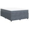 vidaXL Pat box spring cu saltea, gri &icirc;nchis, 160x200 cm, catifea