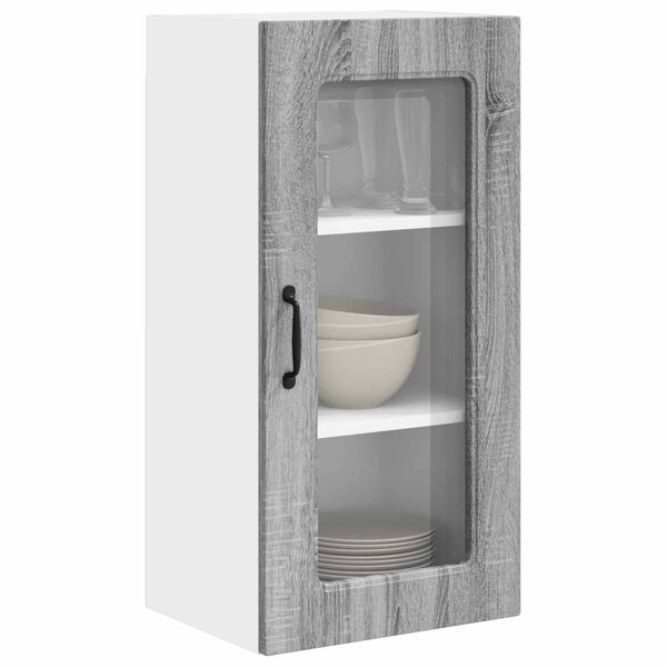 vidaXL Dulap de bucătărie Kalmar 2 pcs Gri Sonoma 40 x 31 x 80 cm