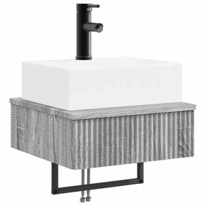 vidaXL Basin de spălare montat pe perete Sonoma gri 40 x 41 x 39 cm