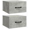 vidaXL Noptiere de perete, 2 buc., gri beton, 35x35x20 cm