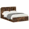 vidaXL Cadru de pat cu depozitare Stejar fumuriu 140 x 190 cm