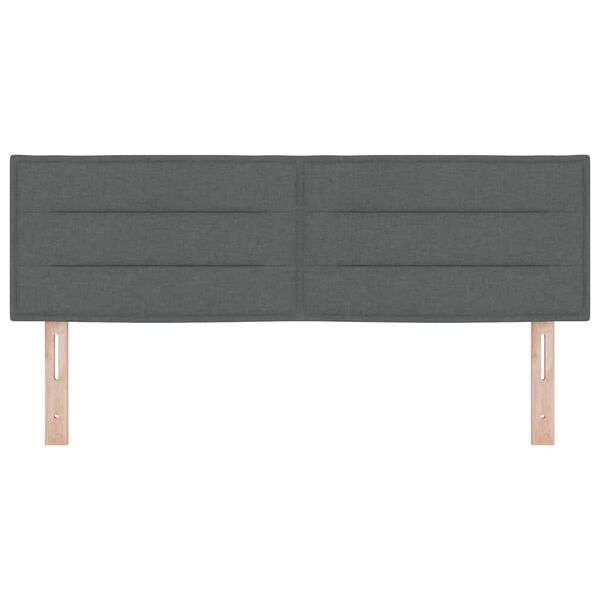 vidaXL Tăblie cap cu headboard Gri &icirc;nchis 144 cm Piele artificială