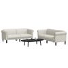 vidaXL Set canapea 2 piese, crem, catifea