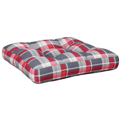 vidaXL Pernă pentru canapea din paleți, roșu, 60x60x12cm, model carouri