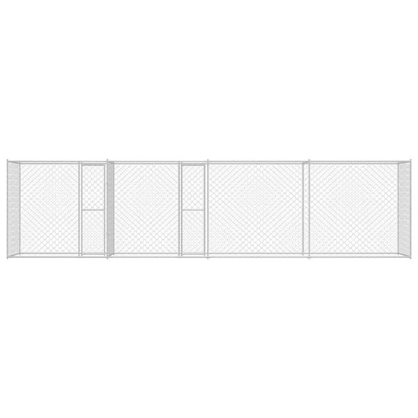 vidaXL Cușcă pentru câine Argintiu 600 x 200 x 200 cm Oțel Galvanizat