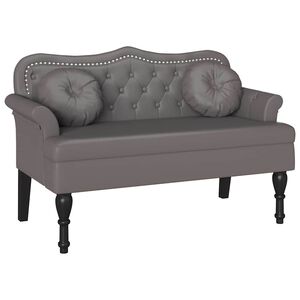 vidaXL Bancă Chesterfield Gri 120.5 x 65 x 75 cm Piele artificială