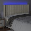 vidaXL Tăblie de pat cu LED, crem, 183x16x118/128 cm, piele ecologică