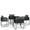 vidaXL Set de servit masa pentru grădină, 5 piese, negru