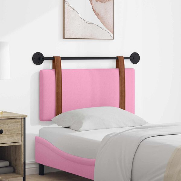 vidaXL Cap de pat suspendat Pe perete Roz 90 x 55 x 5 cm PU antic