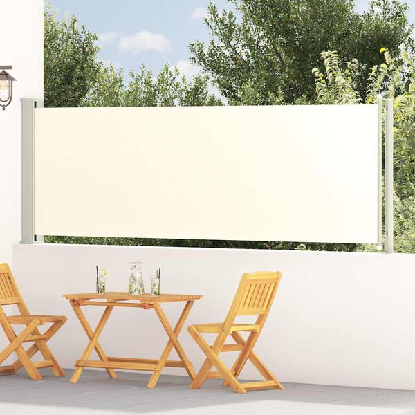 vidaXL Copertină laterală retractabilă de terasă, crem, 117x600 cm