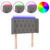 vidaXL Tăblie de pat cu LED, gri &icirc;nchis, 83x16x78/88 cm, textil