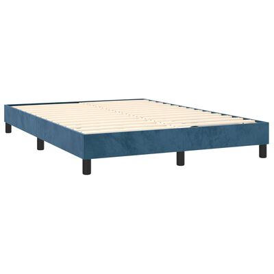 vidaXL Cadru de pat, albastru închis, 140x190 cm, catifea