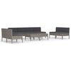 vidaXL Set mobilier de grădină cu perne, 10 piese, gri, poliratan